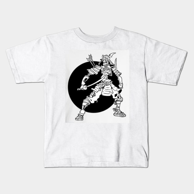 warrior skeleton Kids T-Shirt by kmonasteridesigns